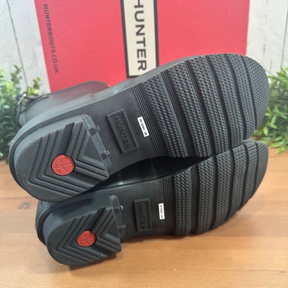 Hunter Women's Original Back Adjustable Short Rain Boots Black Size 9 - Picture 8 of 8